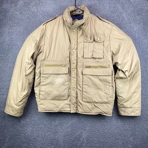 Down Designs Mens Down‎ Filled Puffer Jacket Coat Beige Winter Outdoors Size L